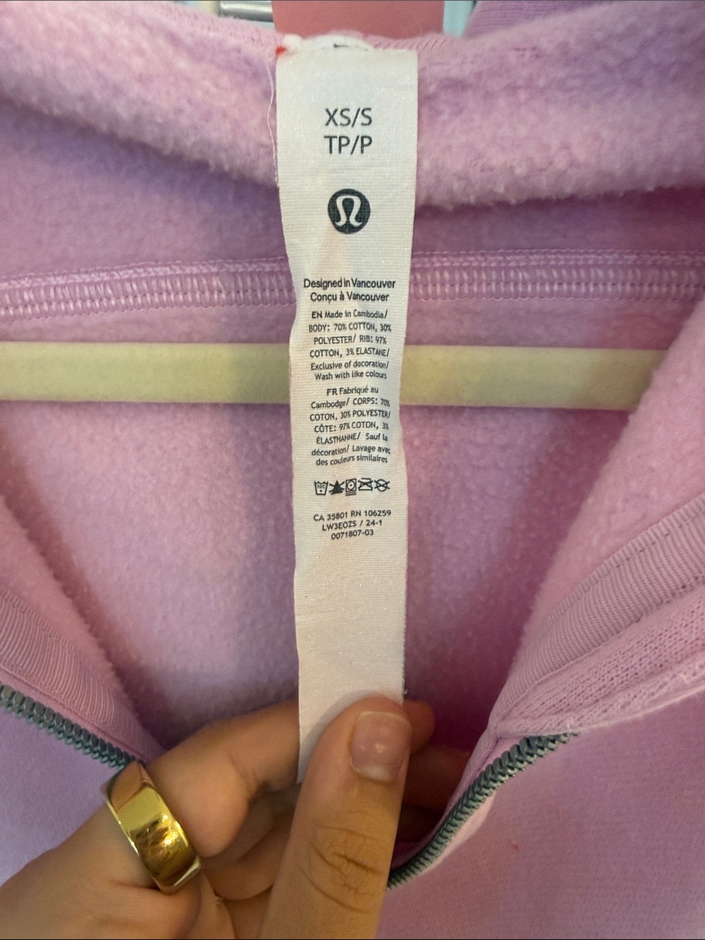 Pink Hooded Fleece Zip Jacket cropped - Picture 2 of 5